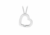 9ct White Gold 0.03ct Diamond Open-Heart Slider Pendant