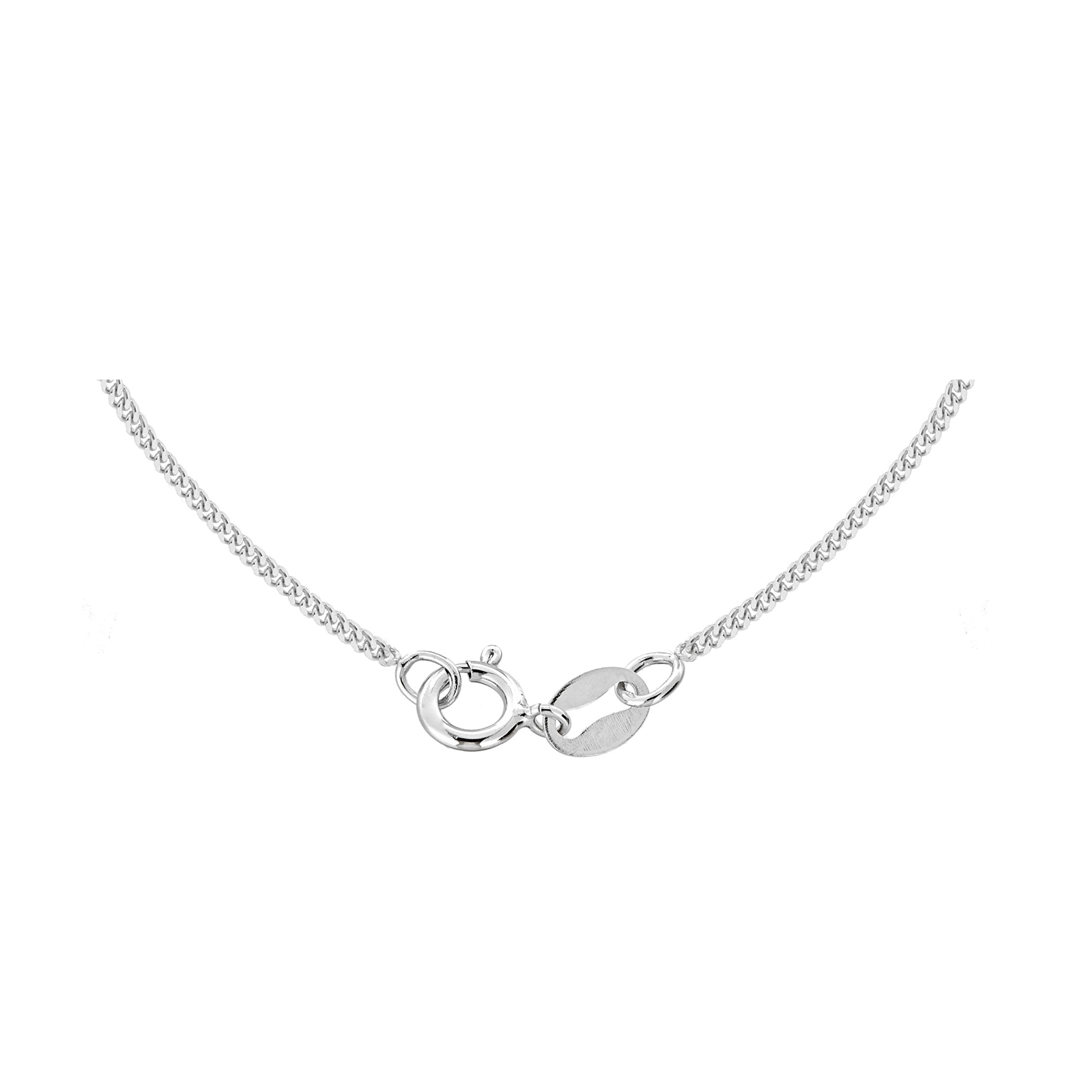 18ct White Gold 20 Diamond Cut Slim Curb Chain