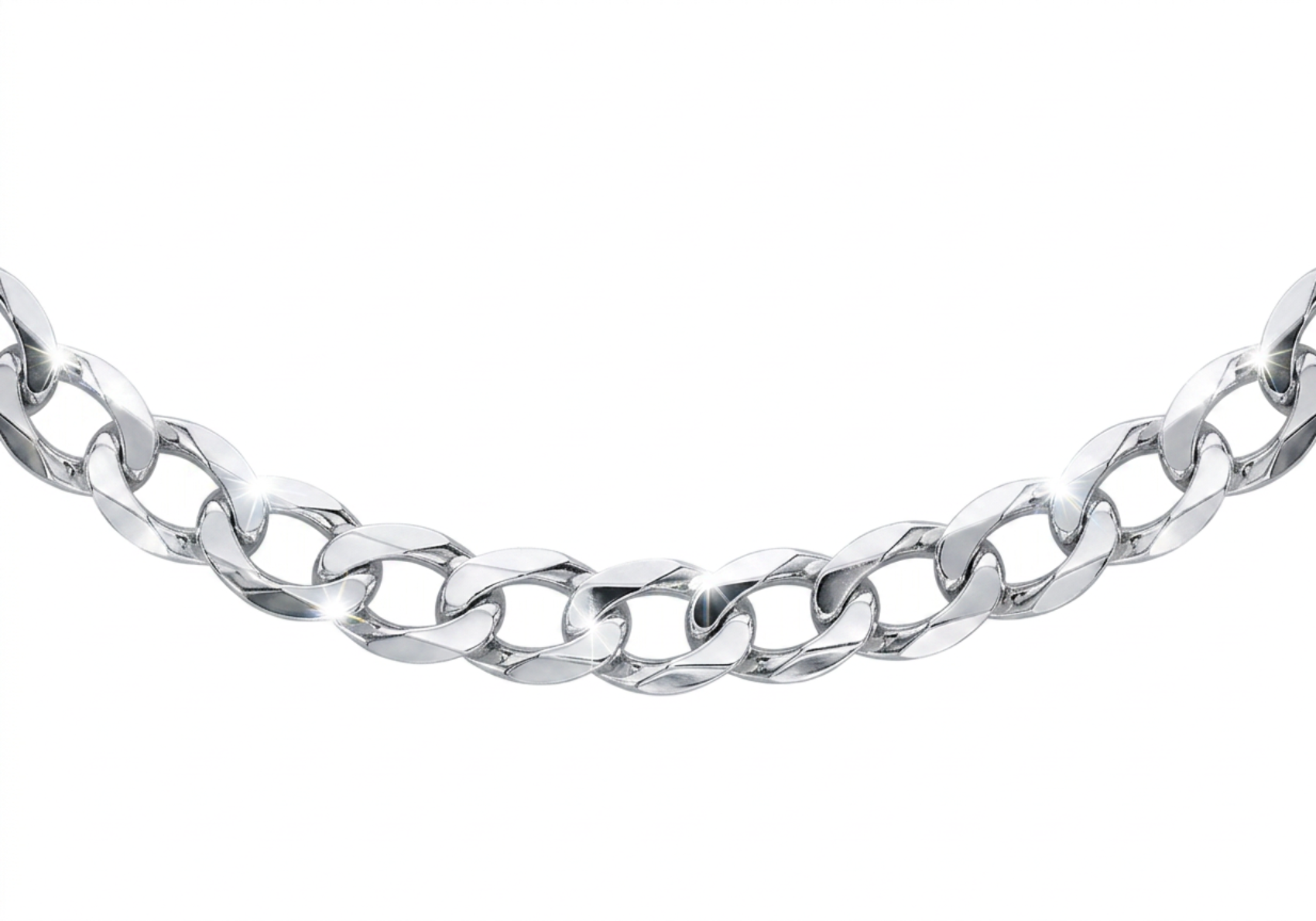 Sterling Silver 190 Flat Curb Chain Necklace