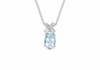 9ct White Gold 0.005ct Diamond & Aquamarine Kiss Pendant