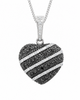 9ct White Gold 0.50ct Black & White Diamond Heart Pendant