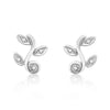 9ct White Gold 0.07ct Diamond Vine Tendril Stud Earrings