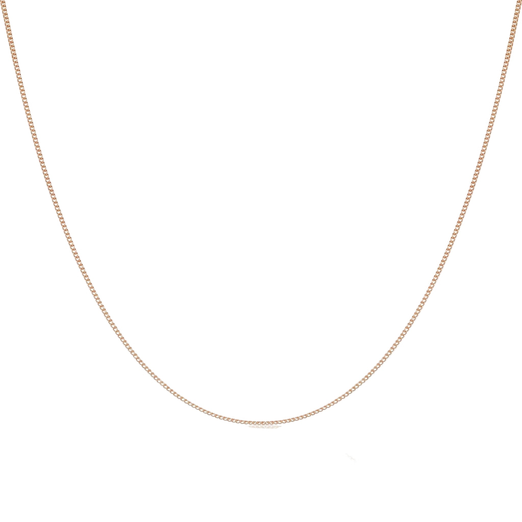 Rose Gold Plated Sterling Silver Curb Chain