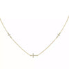 9ct Yellow Gold Zirconia Triple-Cross Adjustable Necklace
