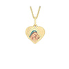 9ct Yellow Gold Madonna & Child Heart Satin Pendant