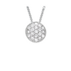 9ct White Gold 0.05ct Pave Set Diamond Round Pendant