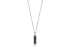 Hoxton London Men's Sterling Silver Black Leather Inlay ylindrial Drop Adjustable Pendant