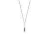 Hoxton London Men's Sterling Silver Pyramid Marasite Set Drop Adjustable Necklace