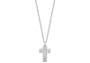 Hoxton London Men's Sterling Silver Wild roodile Pattern Cross Adjustable Necklace