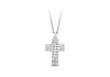 Hoxton London Men's Sterling Silver Wild Crocodile Pattern Cross Adjustable Necklace