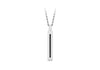 Hoxton London Men's Sterling Silver Stone Black Zirconia  Drop Adjustable Necklace