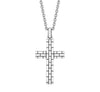 Hoxton London Men's Sterling Silver Brick Pattern Cross Adjustable Necklace