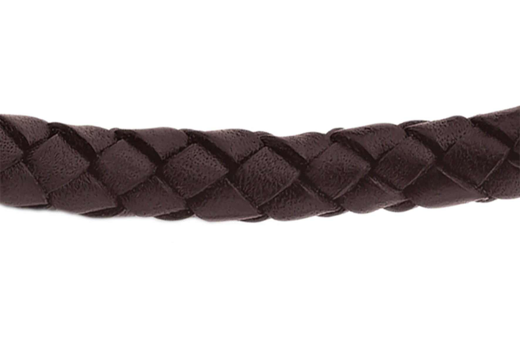 Hoxton London Men's Sterling Silver Twist Plaited Leather Silver Magnetic  Bracelet