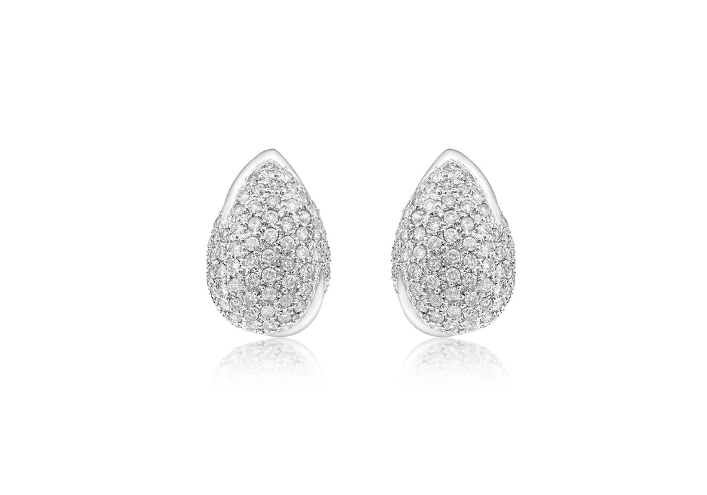 18ct White Gold 1.17ct Diamond Teardrop Earrings