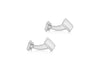 Hoxton London Men's Sterling Silver Rectangular Plain Domed Cufflinks
