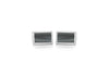 Hoxton London Men's Sterling Silver and Hematite Retangle Cufflinks