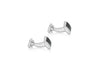 Hoxton London Men's Sterling Silver and Hematite Retangle Cufflinks