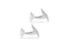 Hoxton London Men's Sterling Silver Brick pattern Rectangular Cufflinks