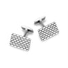 Hoxton London Men's Sterling Silver Brick pattern Rectangular Cufflinks