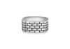 Hoxton London Men's Sterling Silver Brick Patterned Square Ring