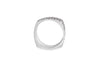 Hoxton London Men's Sterling Silver Brick Patterned Square Ring