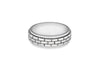 Hoxton London Men's Sterling Silver Brick Patterned Spinning Ring
