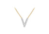 9ct Two-Tone Gold 00.5ct Diamond Initials Pendant Necklace