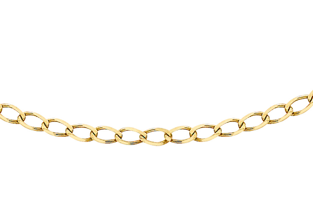 9ct Yellow Gold 50 Diamond Cut Flat Curb Chain 41m/16"9