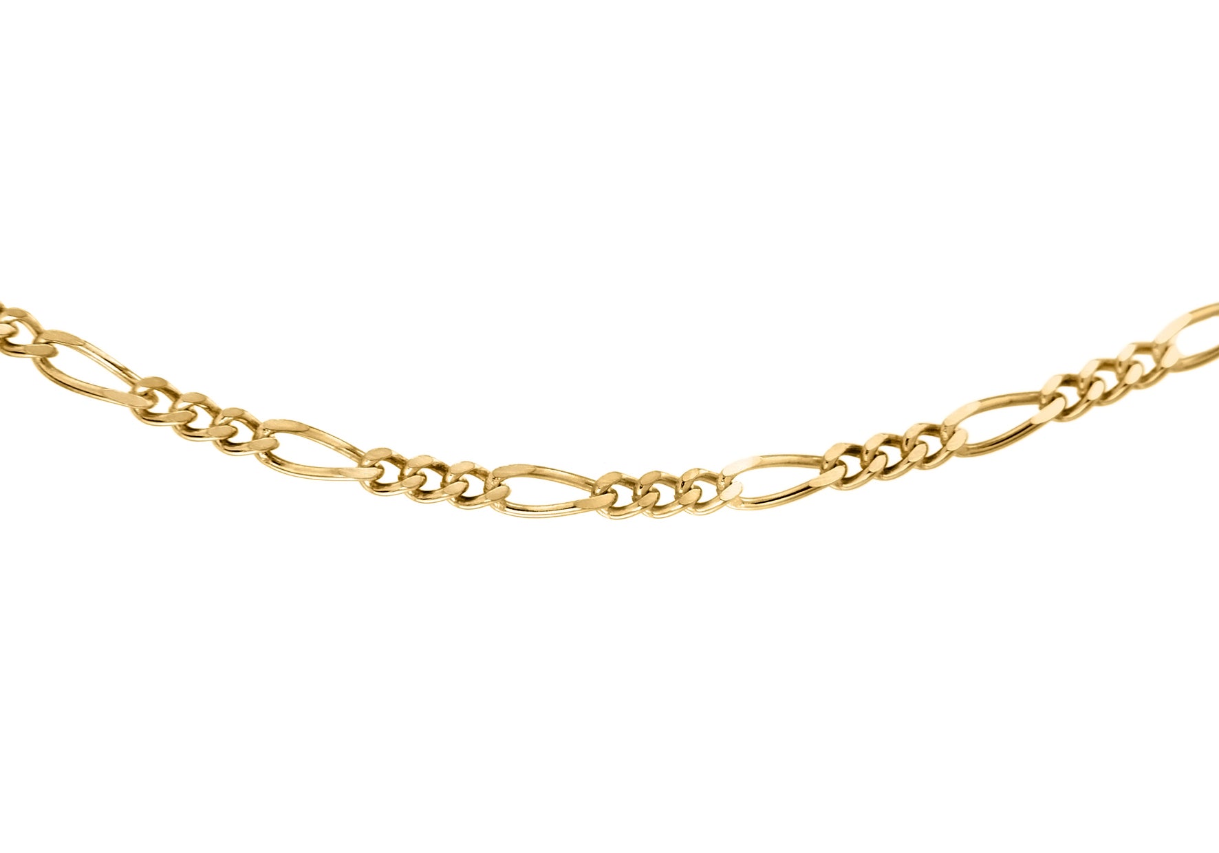 9ct Yellow Gold 50 Diamond Cut Figaro Chain 41m/16"9