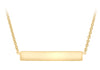 9ct Yellow Gold 22mm x 3mm Horizontal Bar Pendant Adjustable Necklace  41m/16"-43m/17"9