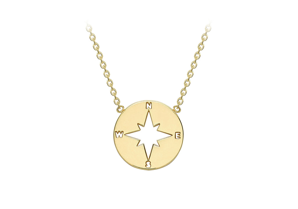 9ct Yellow Gold 9.8mm ompass Necklace  41m/16"-43m/17"9
