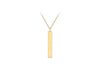 9ct Yellow Gold 3mm x 20mm Vertial Bar Adjustable Necklace  41m/16"-43m/17"9
