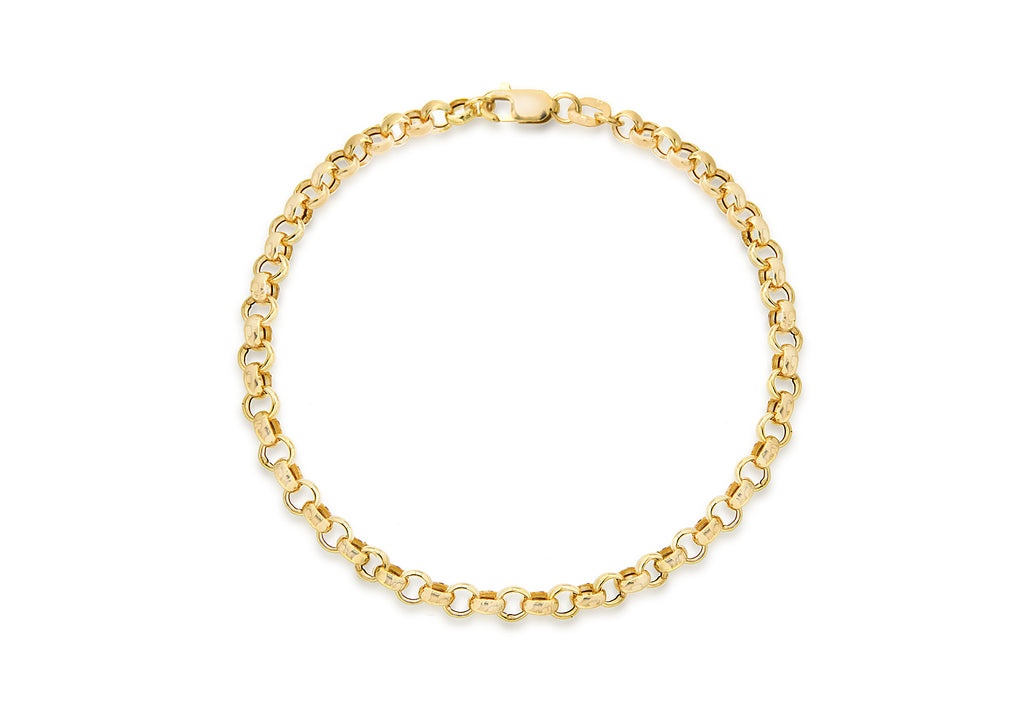 9ct Yellow Gold Hollow Belcher  Bracelet 18m/7"9