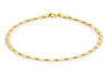 9ct Yellow Gold 3 Plait Fine Herringbone Bracelet 18m/7"9