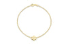 9ct Yellow Gold 0.01t Diamond Flower Charm Bracelet 19m/7.5"9