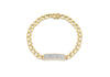 9ct Yellow Gold 0.25t Diamond Men's ID Bracelet 21.6m/8.5"9