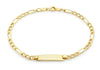 9ct Yellow Gold 19.5mm x 4.9mm Hollow Figaro ID Bracelet 18m/7"9