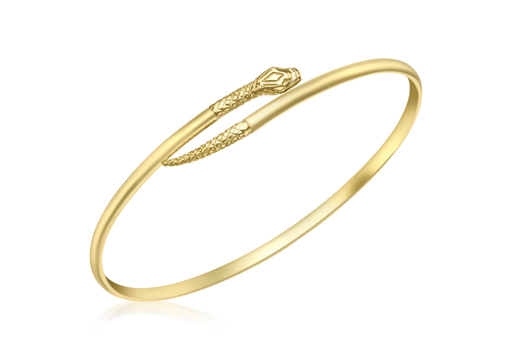 9ct Yellow Gold Snake Torque Bangle