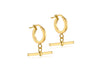9ct Yellow Gold Square T-Bar Creole Hoop Earrings