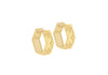 9ct Yellow Gold Diamond Cut Hexagon Huggy Earrings