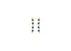9ct Yellow Gold Blue Spinel Open Hoop Stud Earrings