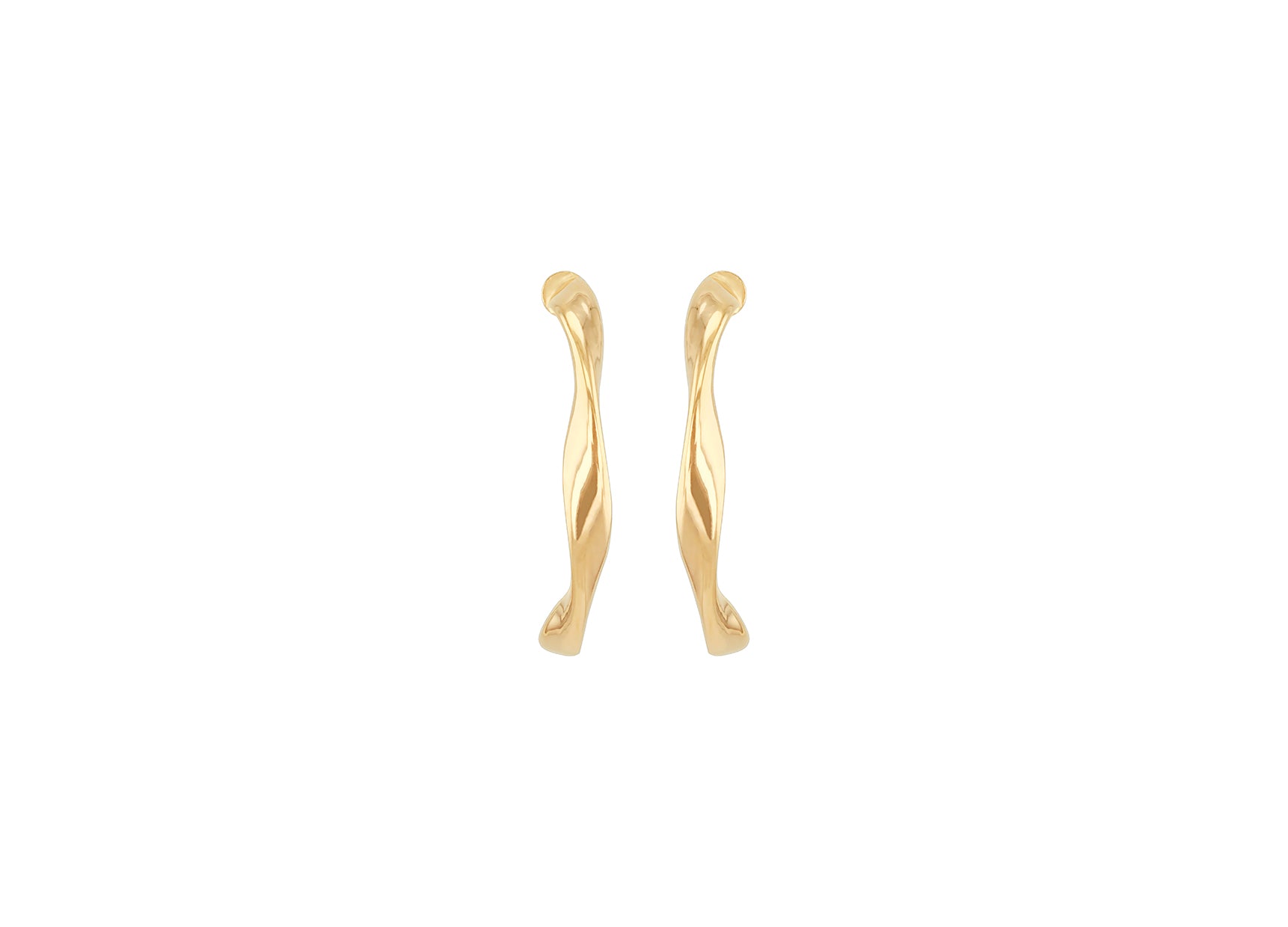 9ct Yellow Gold Twirl Hoop Creole Earrings