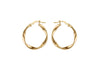 9ct Yellow Gold Twirl Hoop Creole Earrings