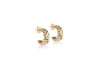 9ct Yellow Gold Carved Twist Half Hoop Stud Earrings