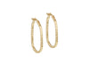 9ct Yellow Gold Diamond Cut Oblong Hoop Earrings