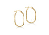 9ct Yellow Gold Diamond Cut Oblong Hoop Earrings