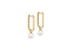 9ct Yellow Gold Freshwater Pearls Oblong Earrings