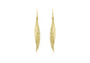 9ct Yellow Gold White Zirconia Leaf Drop Earrings