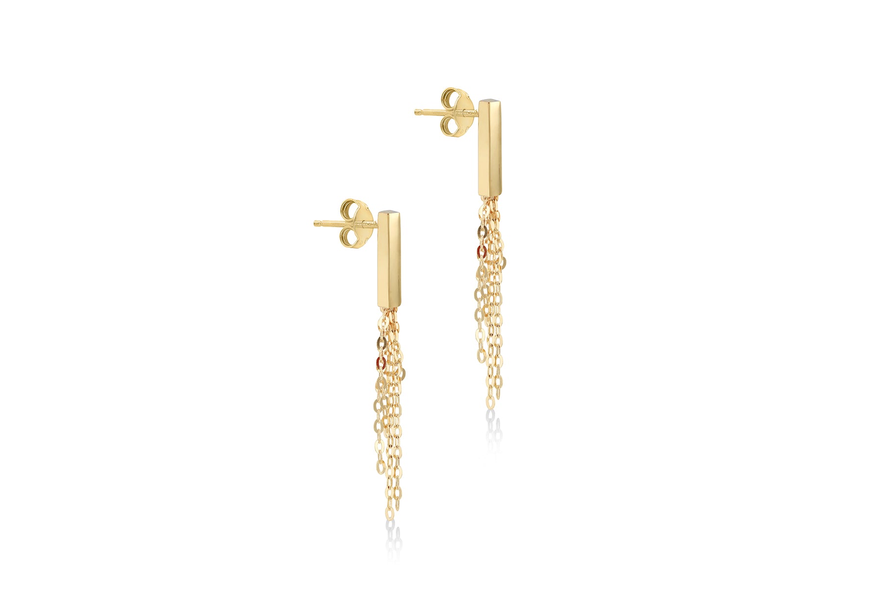 9ct Yellow Gold Tassel Bar Earrings