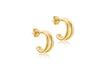 9ct Yellow Gold Double Tube Half Hoop Earrings